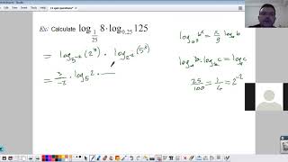 Gr11 Simplifying multiplication of logarithms by changing base and log into exponential