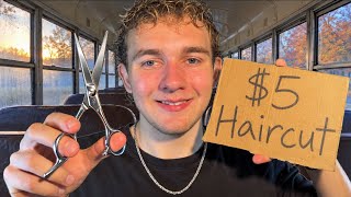 ASMR $5 Haircut on School Bus