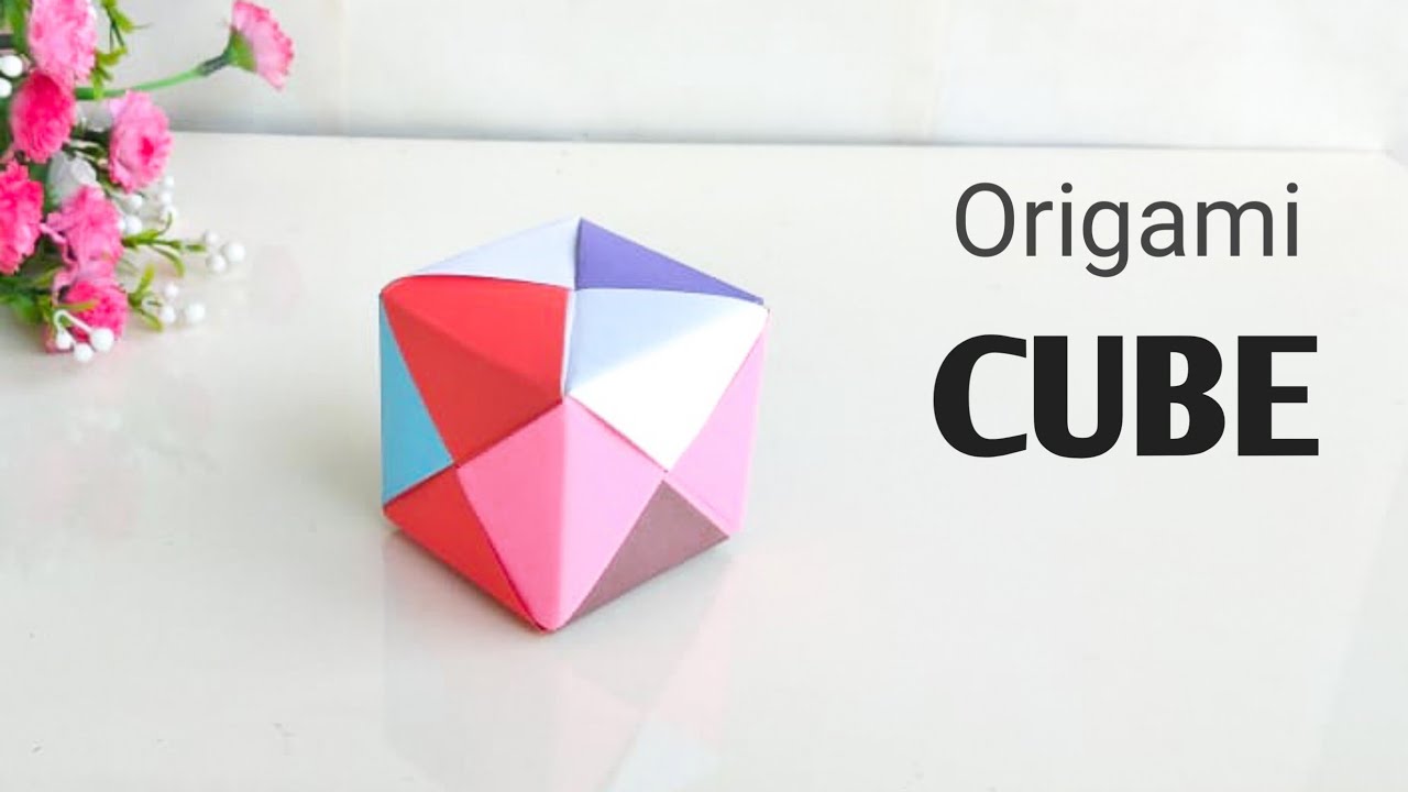 How to Fold an DIY Origami 3D Cube How to Make a Paper Cube YouTube