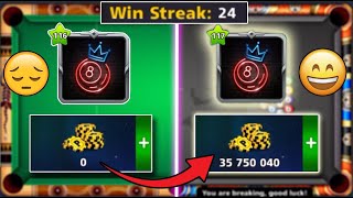 8 Ball Pool - From 0 Coins to 35 Million Coins Win Streak 24 - Get1x