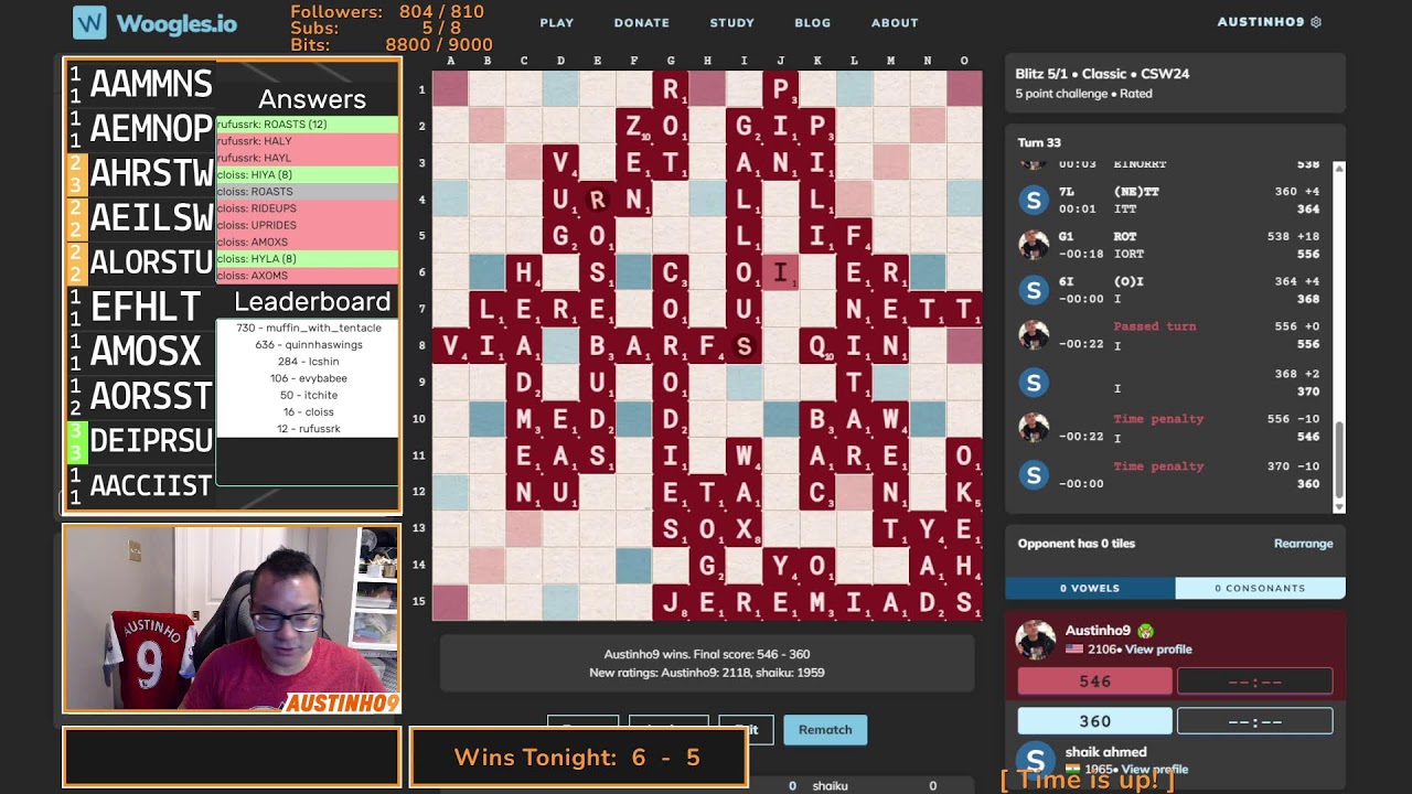 WEEK 4: PLAYING WOOGLES RANDOS | !woogles !iw