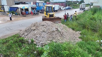 Wonderful Beginning! Land Filling Operation | Bulldozer Working with 5-Ton Dump Trucks Moving