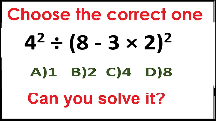 Quiz 351 |  Which one is Correct? | 4^2 ÷ (8 - 3 × 2)^2