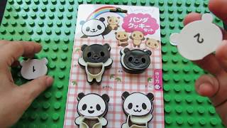 Unboxing 4Pcs Panda Sandwich Cookies Cutter Mold Biscuit Bread Cake Pastry Mould