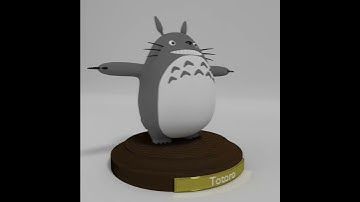 Modelo 3D de Totoro hecho en blender