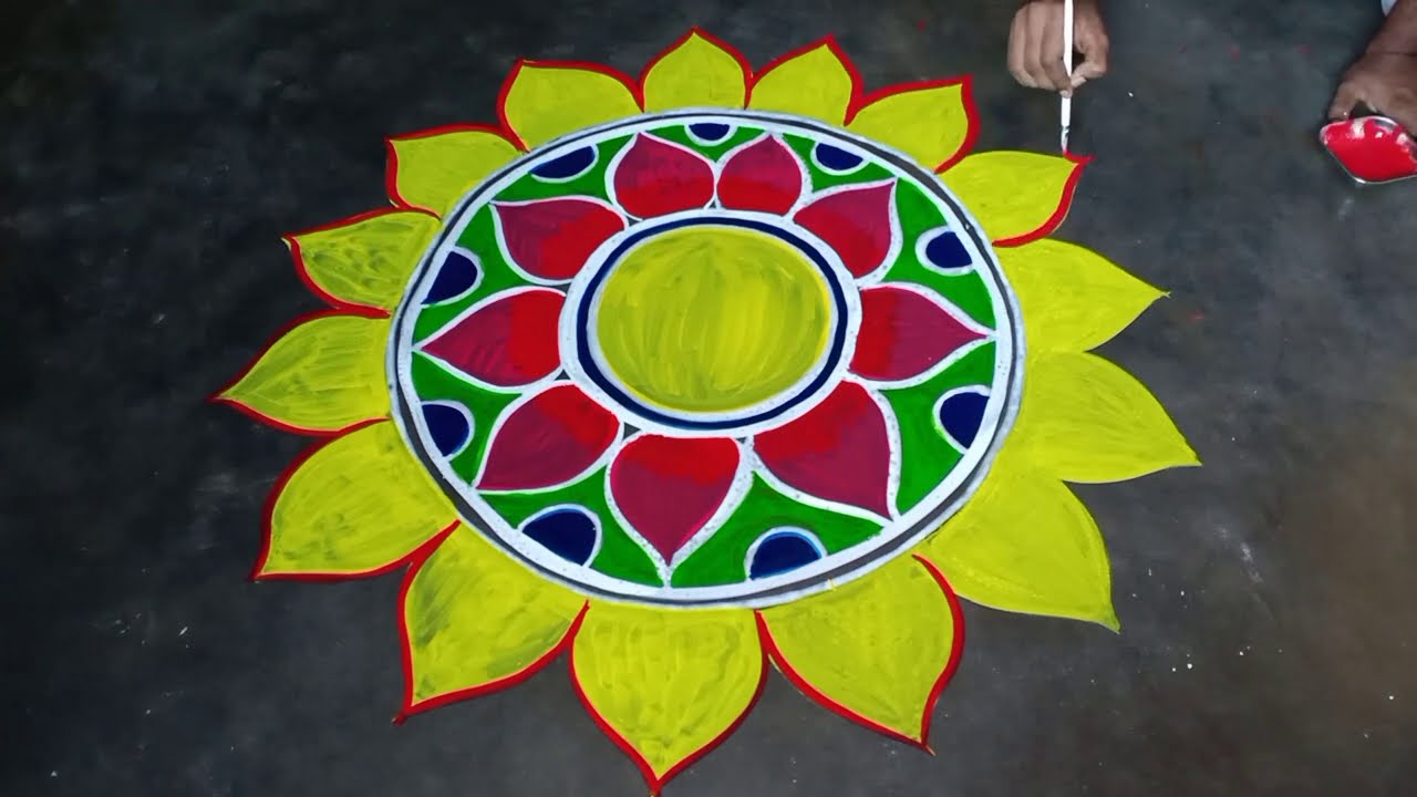 Colorful alpona rangoli design for dipawali decoration /mukesh arts