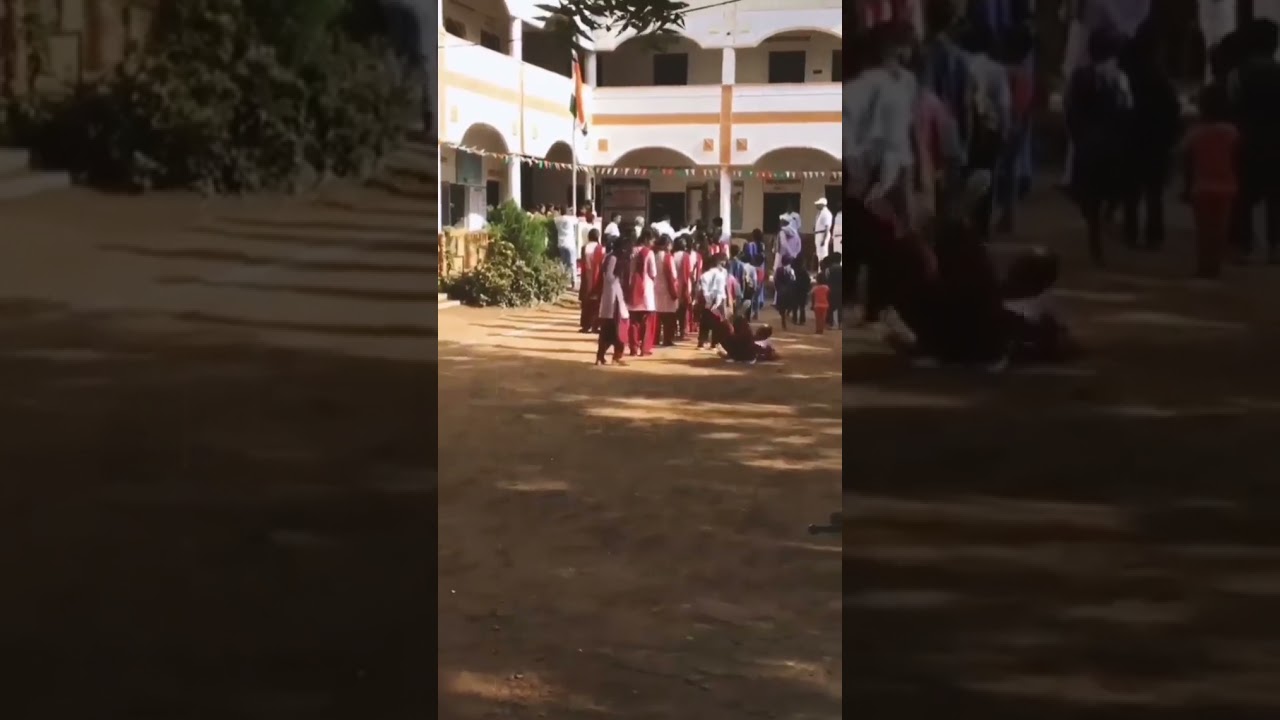 Monkey hit girl | Funny video | School prayer