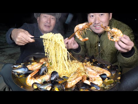(Instant Champong with <strong>Mussels</strong> &amp;amp; Shrimps)요리&amp;amp;먹방!! - Mukbang eating show