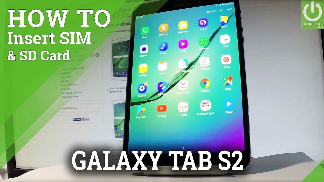 revolutie Doorbraak veiligheid How to Insert SIM & SD in SAMSUNG Galaxy Tab S2 - Set Up SIM & SD - YouTube