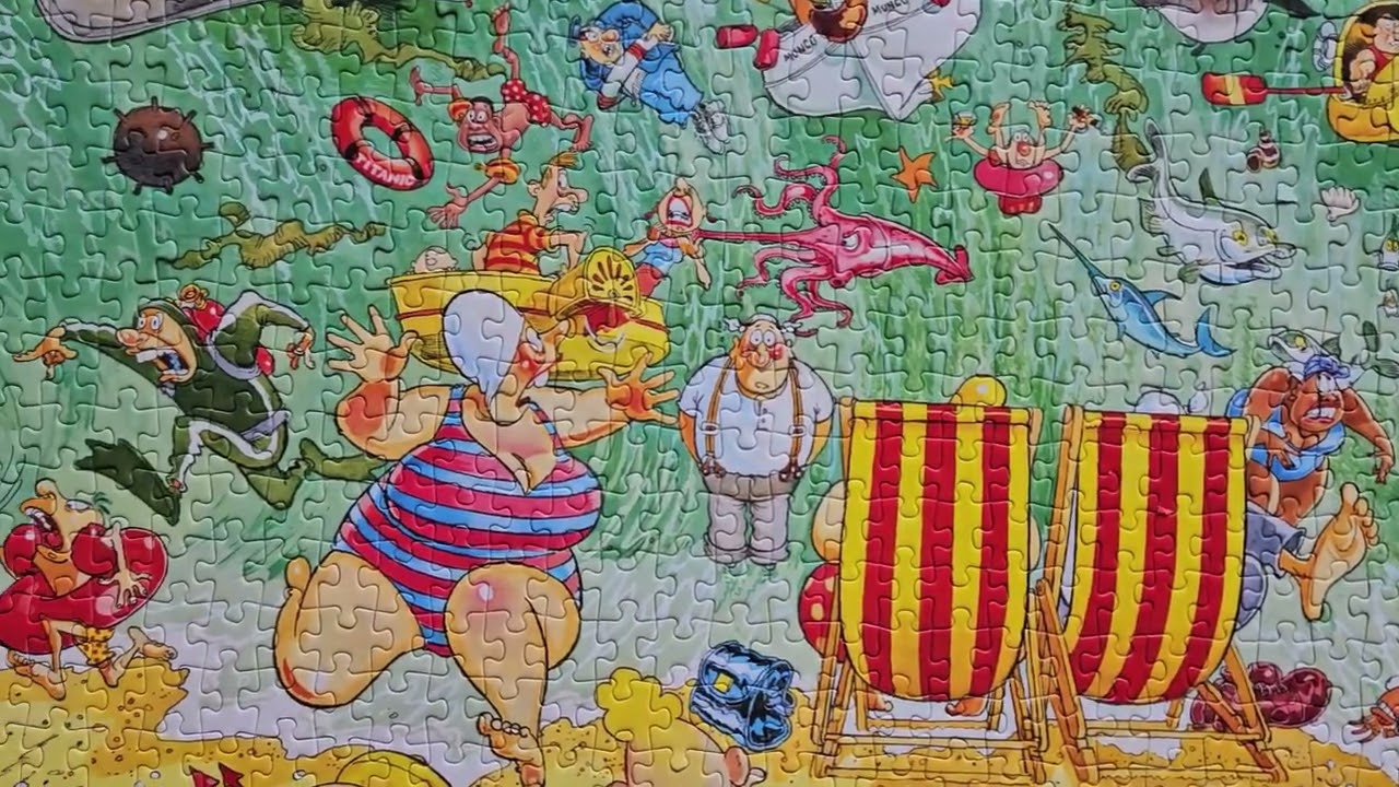 Wasgij Original 8 High Tide retro puzzle solution