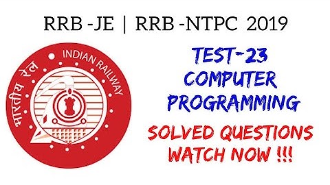 Test -23 | Computer Programming | CBT-2 | Electronics Electrical Engg | RRB-JE