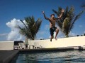 Super slow mo pool jump