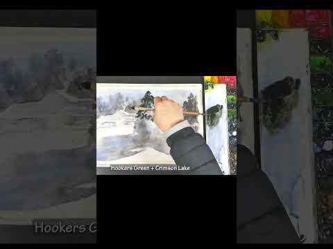 #shorts Without <strong>Sketch</strong> Landscape Watercolor - Winter Travel (color name <strong>view</strong>)NAMIL ART