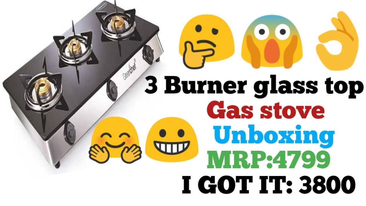 green chef 3 burner glass top gas stove price