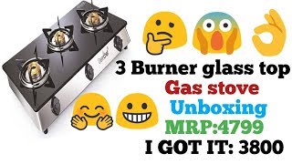 greenchef glasstop namo 3 burner gas stove