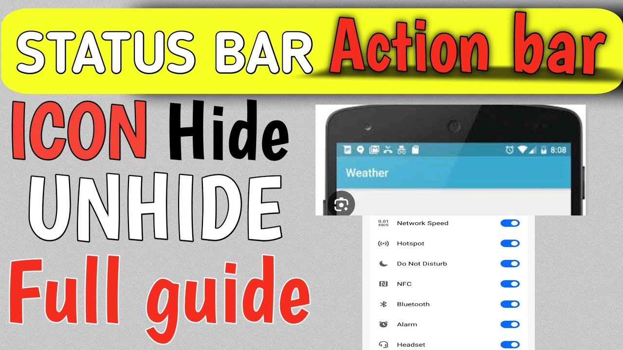 How to Hide & Unhide Android Status Bar | Android Status Bar Kaise Hide Kare