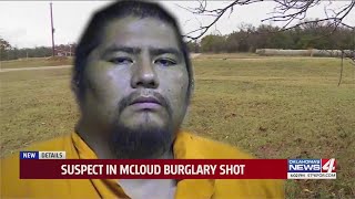 Suspect in McLoud burglary shot