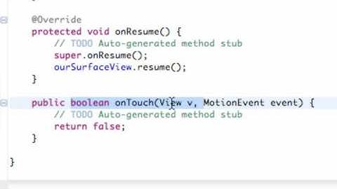 Android Application Development   71   Setting up the OnTouch Method