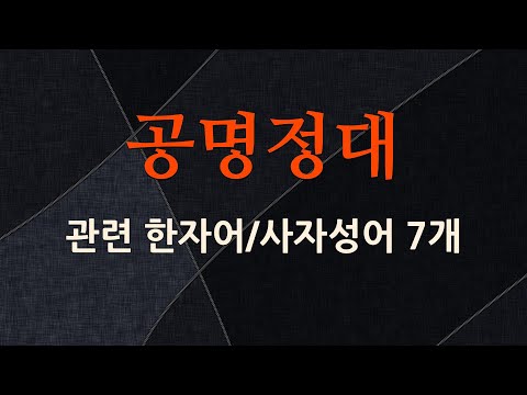 공명정대에 관한 한자어/사자성어 7개