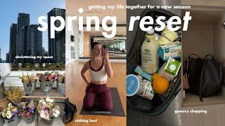 SPRING RESET🌷seasonal declutter & organizing, grocery shop, trying heatless curls & clothing haul