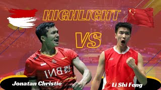 Badminton Jonatan Christie (Indonesia) vs Li Shi Feng (China)