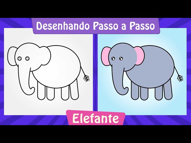 Como desenhar um elefante kawaii passo a passo super fácil 🐘✍️ #comod