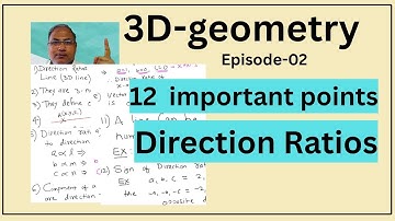 direction ratios and direction cosines and relation between them | 3D direction ratios #maths