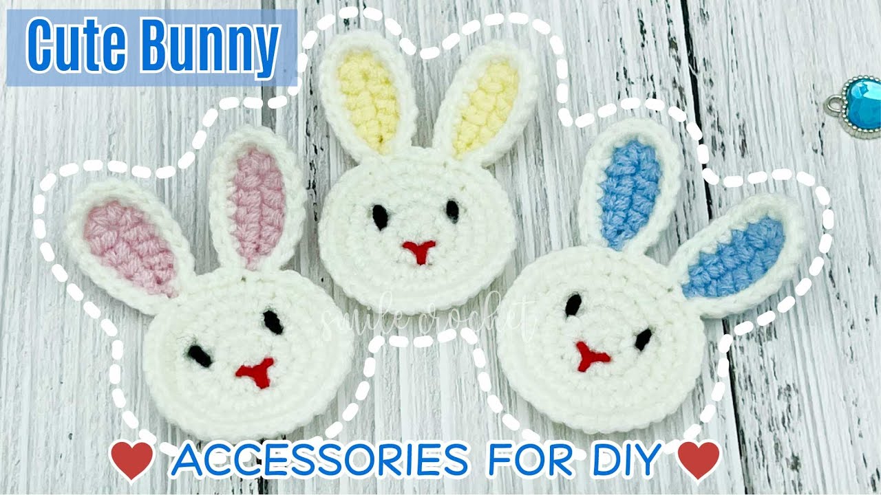 วิธีถักไหมพรม กระต่าย สำหรับตกแต่งชิ้นงาน How to Crochet Super Cute Bunny. Tutorial Step by Step