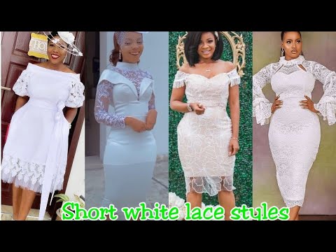 First Class Latest White Lace Short Gown Styles For Unique And Beautiful  Ladies 