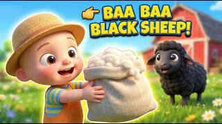 Baa Baa Black Sheep 🐑 | Full Nursery Rhyme with Kid & Farm Animals | 3D Animation screenshot 5