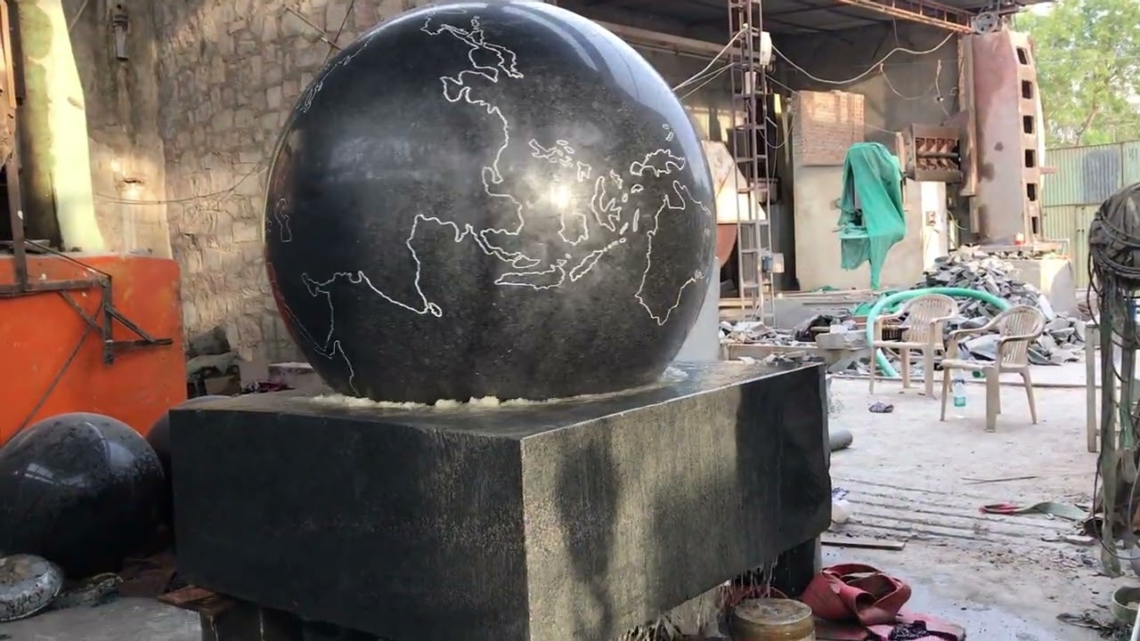 Large Granite Floating Globe Fountain,Rolling Sphere ,Spinning Stone Ball,Garden Kugel ,Round Ball