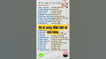 50 từ vựng TIẾNG ANH về restaurant(nhà hàng).#tienganhgiaotiep #hoctienganh #vocabulary