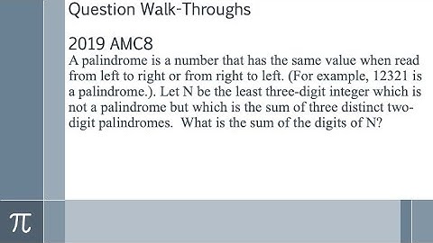 2019 AMC8 Question 13 - Walkthrough