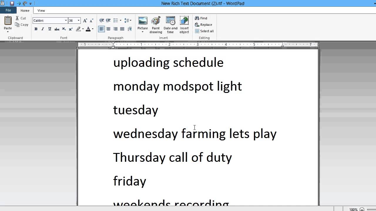 uploading schedule