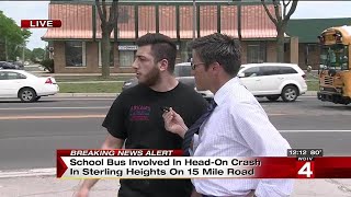 Sterling Heights police: road-rage caused head-on collision with school bus