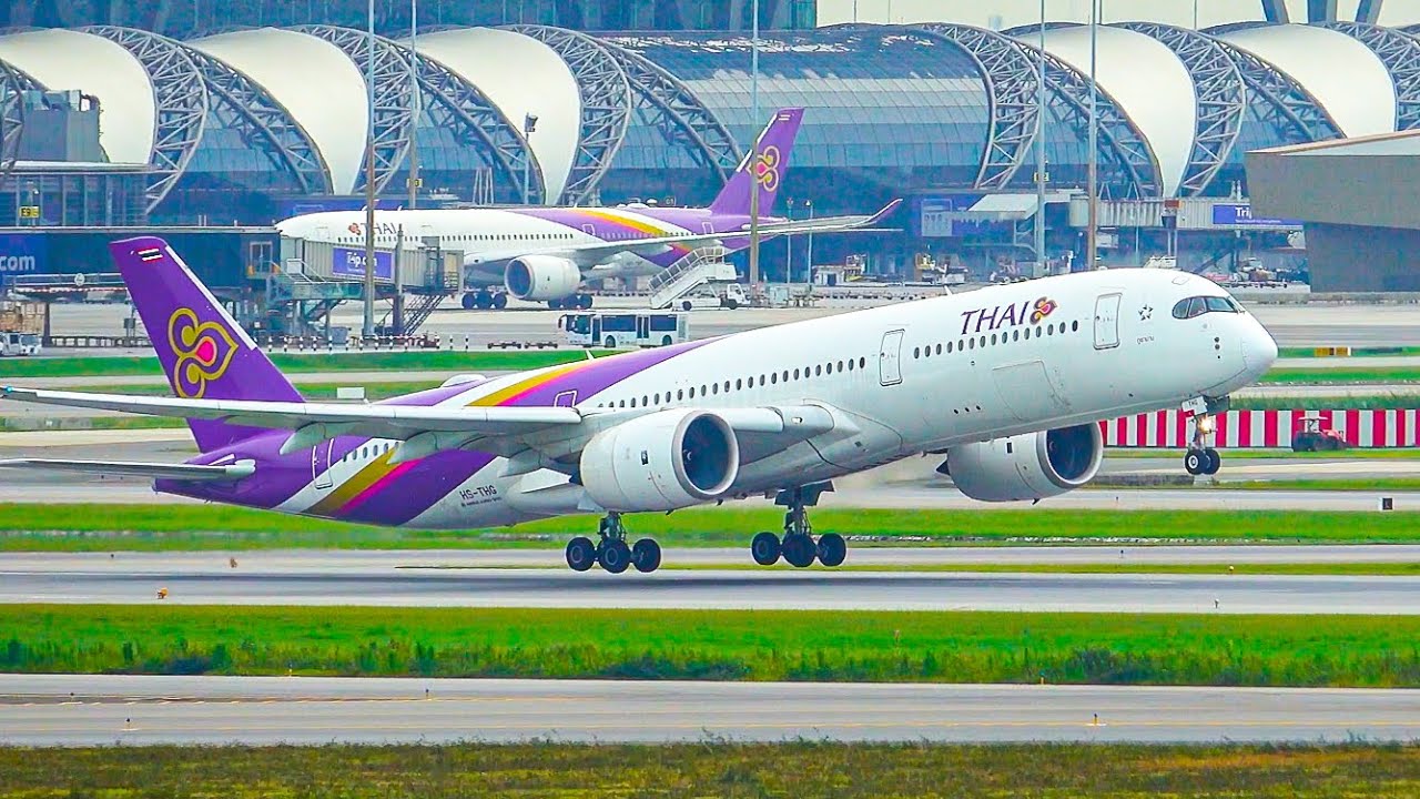 ✈️🇹🇭60 MINUTES of CLOSE UP Plane Spotting at BANGKOK Suvarnabhumi Airport THAILAND [BKK/VTBS]