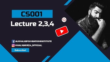 CS001 | Short Lecture 2,3,4 | Best Short Lectures | By: Prof.Khaliq Mirza