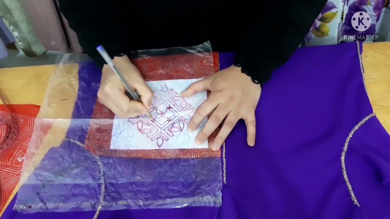 طريقة رشم الرشمة على الثوب وكيفاش كتجي مقادة 💯💯