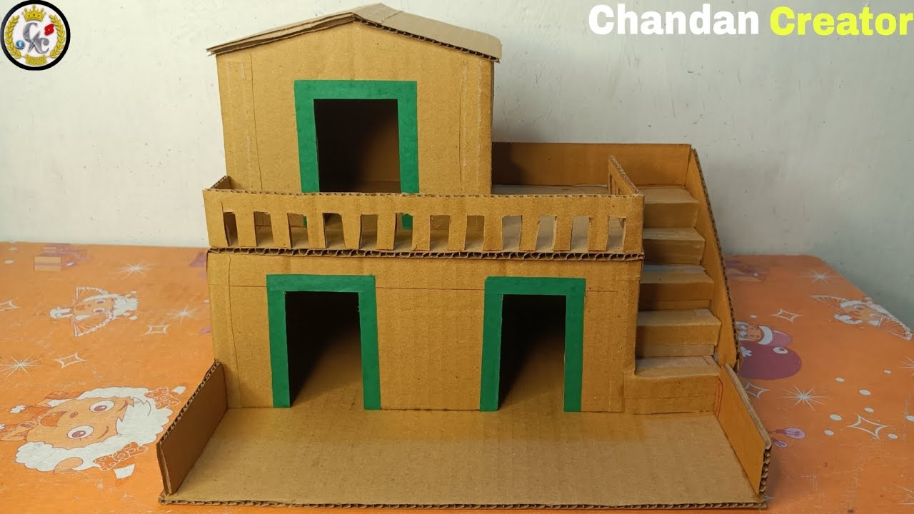 Making a House With Cardboard For School project |How To Make Cardboard Modal House | House 