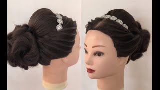 Bridal Hairstyle With Mathapatti Juda Hairdo Wedding Hairstyle Tutorial