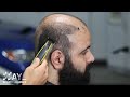 SMOOTHEST Head Shave Using Philips OneBlade & Straight Razor - ASMR Barber