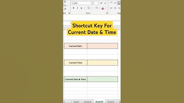 Shortcut Key for Current Date & Time in Excel