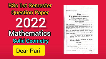 2022 MDU BSc 1st Semester Mathematics Question Paper Solid Geometry @Dear_Pari