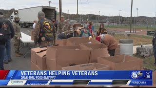 Clinton drive-thru food bank helps veterans in need