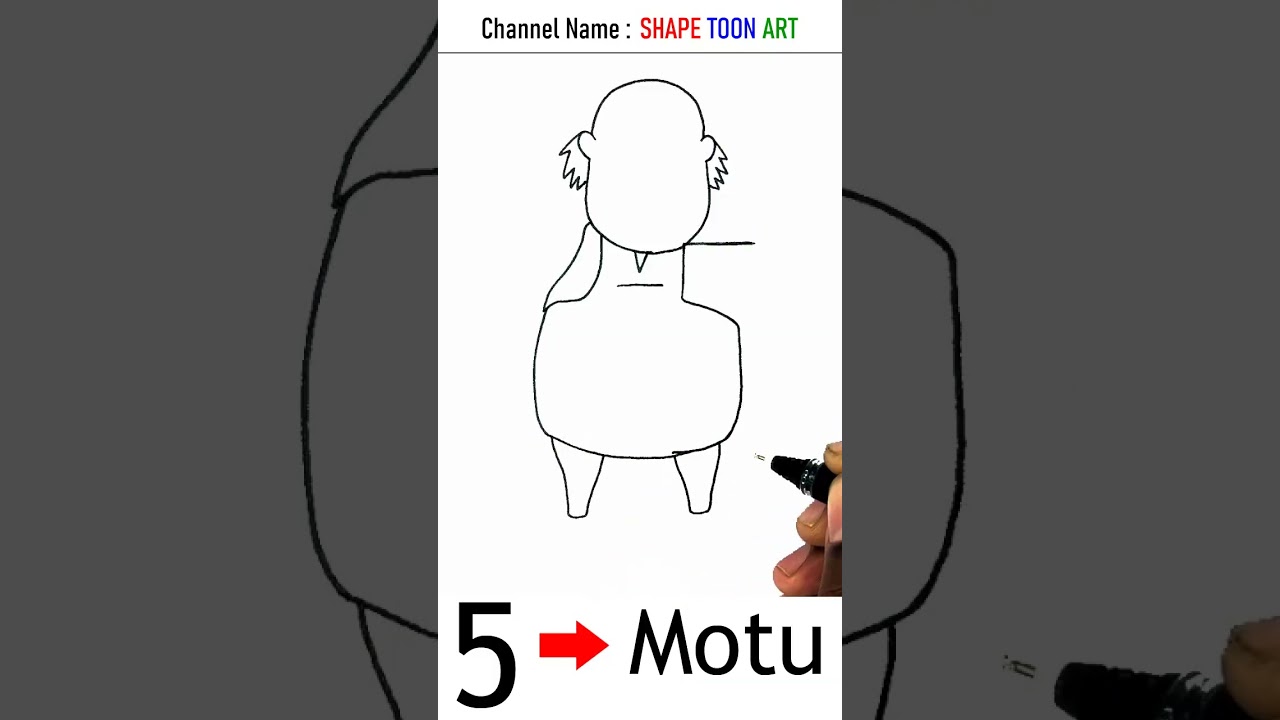 Motu drawing from Motu patlu cartoon - motu patlu drawing easy - 