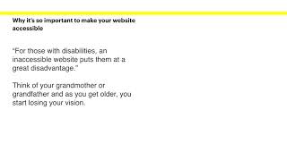 Why making your website accessible matters