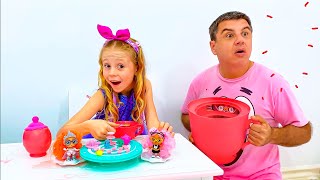 Nastya And Dad Have Competitions For The Prize