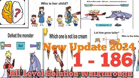 Brain Out All Level 1 - 186 Solution Walkthrough 2024  New Update All Level Solution