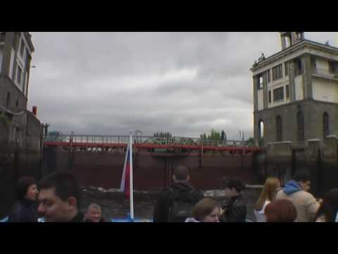 Timelapse Moscow River & Moscow chanel boat trip. ...