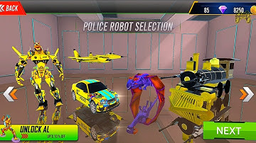 Multiple Robot Transform 2022: Yellow Car Robot Action Battle Safe City - Android iOS Gameplay